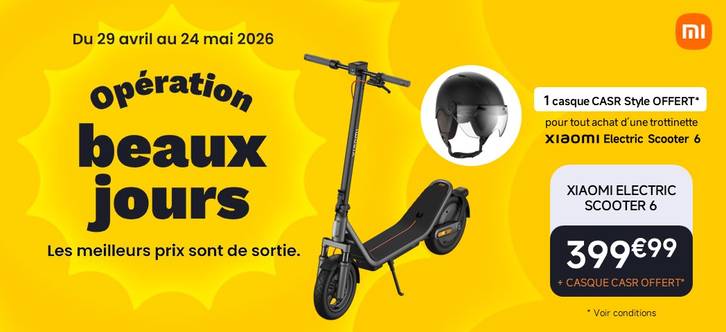 Xiaomi Scooter 6 + Casque CASR offert