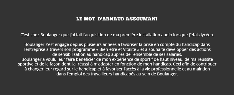 Le mot d'Arnaud Assoumani - Description