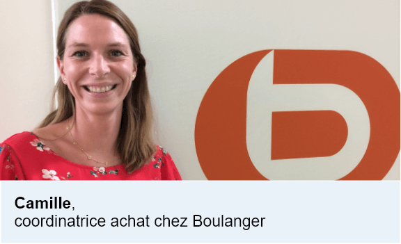 Camille, coordinatrice achat chez Boulanger