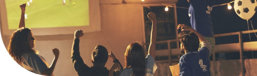 Illustration d'un groupe de personnes célébrant un but