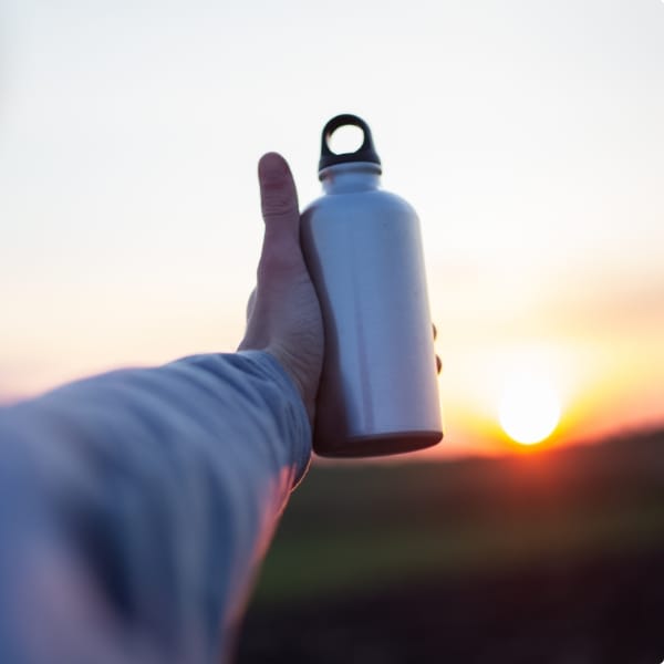 Une gourde métalique