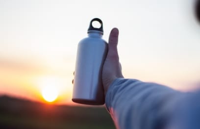 Une gourde métalique