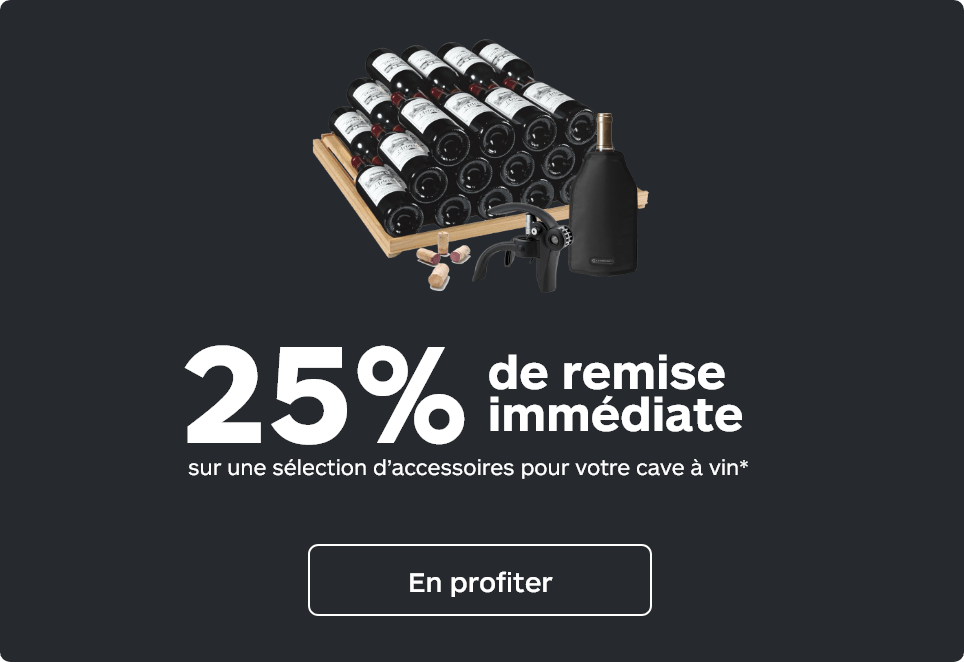 25% de remise immédiate sur une sélection d'accessoires de cave à vin