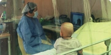 Photo d'un enfant hospitalisé