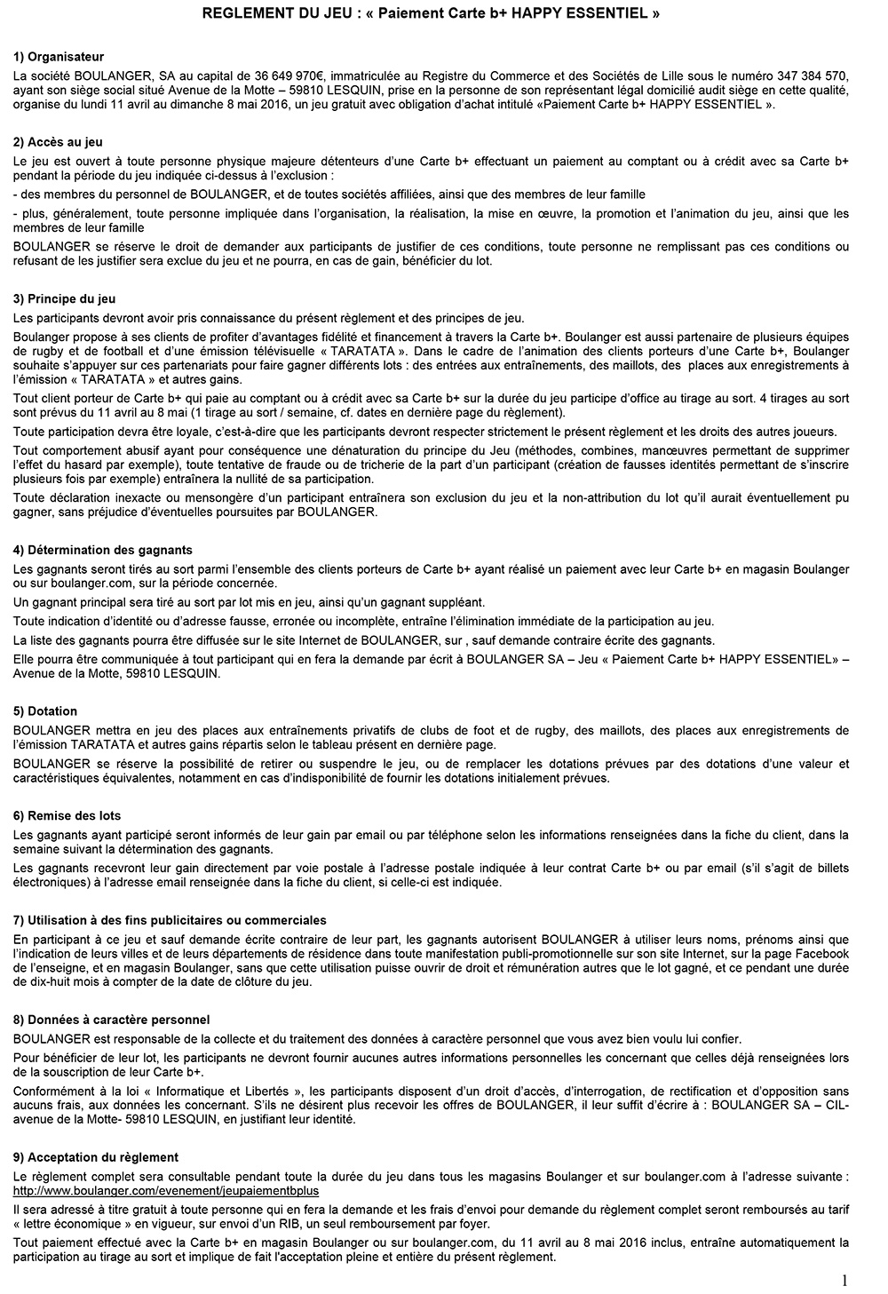 reglement jeu carte b plus