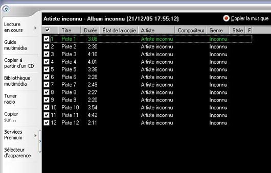 Extraction des pistes